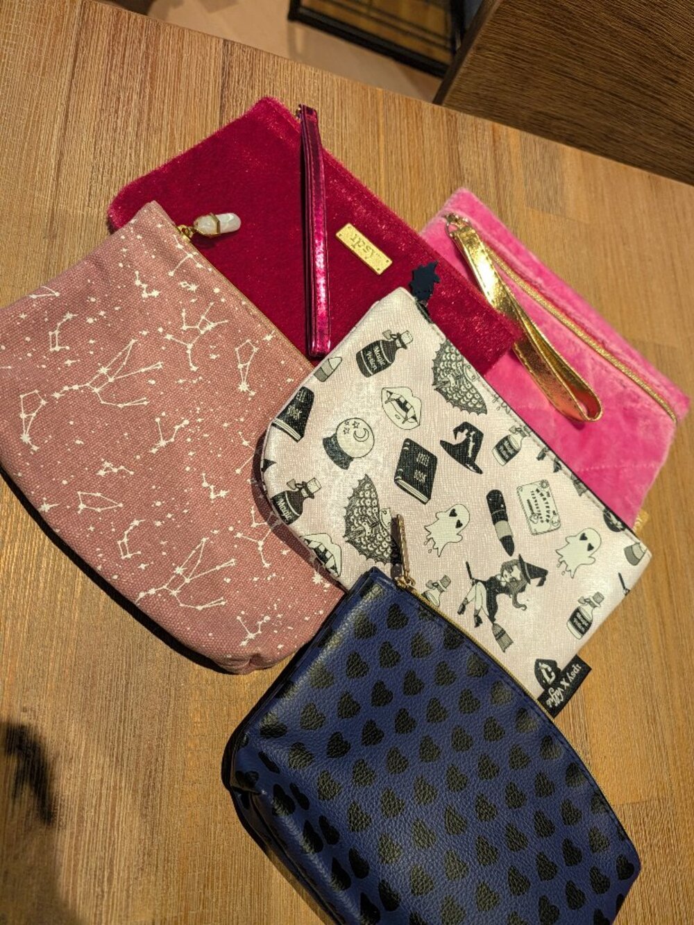 5 Assorted Ipsy Makeup Pouches / Toiletry Bags